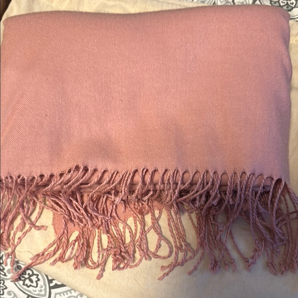 Elegant Pink Fringe Scarf